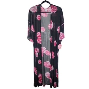 Love Streak black and pink floral kimono OS  New With Tags
